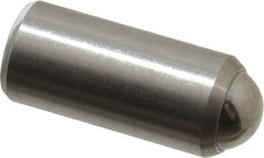 Gibraltar - 11/16" Body Length x 5/16" Body Diam, 2 Lb Init to 5 Lb Final End Force, Stainless Steel Press Fit Ball Plunger - 1/4" Ball Diam, 0.09" Max Ball Reach, +0.0010; +0.0020" Tolerance - Exact Tooling