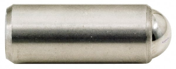 Gibraltar - 1.218" Body Length x 1/2" Body Diam, 8 Lb Init to 18 Lb Final End Force, Stainless Steel Press Fit Ball Plunger - 7/16" Ball Diam, 0.161" Max Ball Reach, +0.0010; +0.0020" Tolerance - Exact Tooling