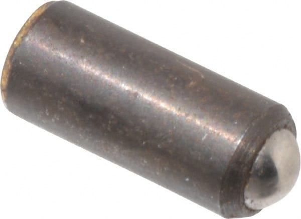 Gibraltar - 0.284" Body Length x 1/8" Body Diam, 2 Lb Init to 5 Lb Final End Force, Steel Press Fit Ball Plunger - 0.093" Ball Diam, 0.035" Max Ball Reach, +0.0010; +0.0020" Tolerance - Exact Tooling