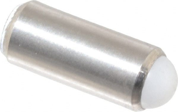 Gibraltar - 0.44" Body Length x 3/16" Body Diam, 1 Lb Init to 2.5 Lb Final End Force, Stainless Steel Press Fit Ball Plunger - 5/32" Ball Diam, 0.058" Max Ball Reach, +0.0010; +0.0020" Tolerance - Exact Tooling