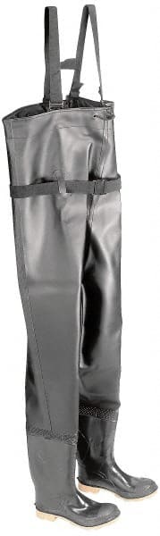 Dunlop Protective Footwear - Men's Size 6 Medium Width Steel Wader - Black, PVC Upper, 56-3/5" High, Cold Protection, Non-Slip, Waterproof - Exact Tooling