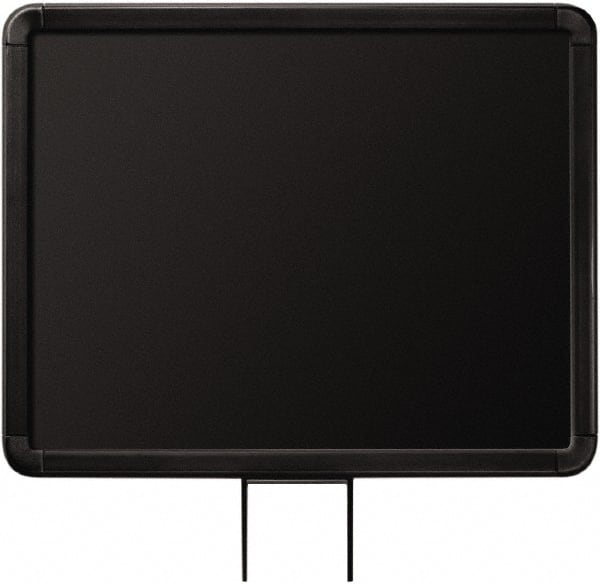Lavi Industries - 14" High x 11" Long x 11" Wide Barrier Sign Frame - Aluminum, Powdercoat Finish, Black, Use with Stanchion - Exact Tooling