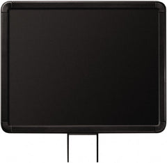 Lavi Industries - 14" High x 11" Long x 11" Wide Barrier Sign Frame - Aluminum, Powdercoat Finish, Black, Use with Stanchion - Exact Tooling