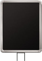 Lavi Industries - 14" High x 11" Long x 11" Wide Barrier Sign Frame - Aluminum, Satin Chrome Finish, Satin Aluminum, Use with Stanchion - Exact Tooling