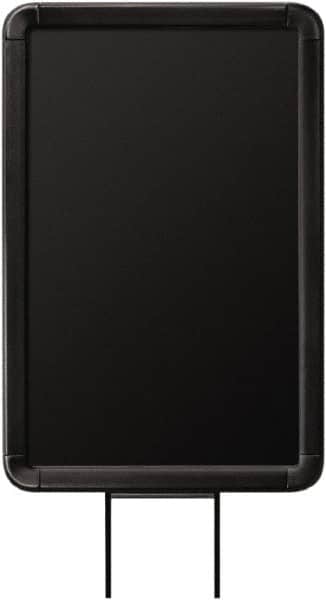 Lavi Industries - 11" High x 8-1/2" Long x 8-1/2" Wide Barrier Sign Frame - Aluminum, Powdercoat Finish, Black, Use with Stanchion - Exact Tooling