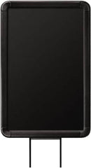 Lavi Industries - 11" High x 8-1/2" Long x 8-1/2" Wide Barrier Sign Frame - Aluminum, Powdercoat Finish, Black, Use with Stanchion - Exact Tooling