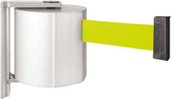 Lavi Industries - 8" High x 6-3/4" Long x 6-3/4" Wide Retractable Barrier Belt - Aluminum, Satin Chrome Finish, Satin Aluminum, Use with Wall Mount - Exact Tooling