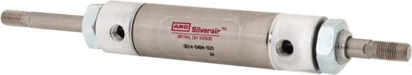 ARO/Ingersoll-Rand - 4" Stroke x 1-1/4" Bore Double Acting Air Cylinder - 1/8 Port, 7/16-20 Rod Thread, 200 Max psi, -40 to 160°F - Exact Tooling