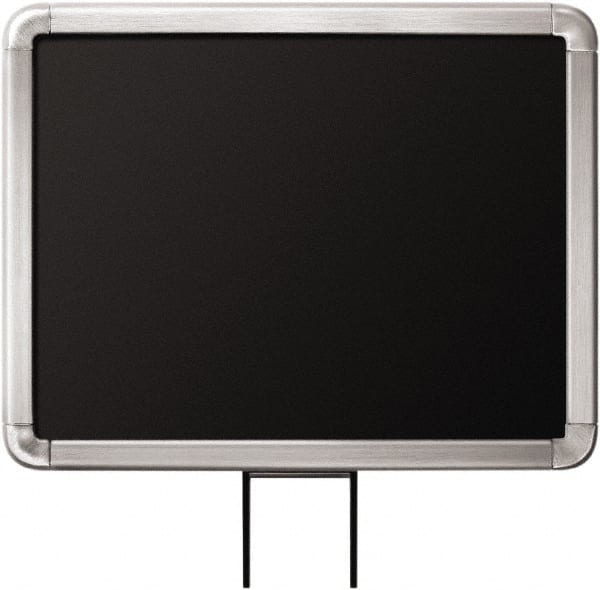 Lavi Industries - 11" High x 8-1/2" Long x 8-1/2" Wide Barrier Sign Frame - Aluminum, Satin Chrome Finish, Satin Aluminum, Use with Stanchion - Exact Tooling