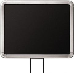 Lavi Industries - 11" High x 8-1/2" Long x 8-1/2" Wide Barrier Sign Frame - Aluminum, Satin Chrome Finish, Satin Aluminum, Use with Stanchion - Exact Tooling