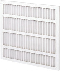 Made in USA - 12" Noml Height x 24" Noml Width x 1" Noml Depth, 35% Capture Efficiency, Wireless Pleated Air Filter - MERV 8, Synthetic, Integrated Clay Coated Paper Board Frame, 300 Max FPM, 600 CFM, For Any Unit - Exact Tooling