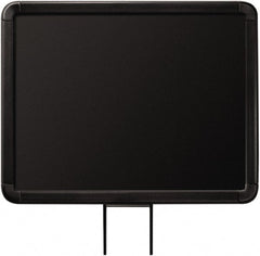 Lavi Industries - 11" High x 8-1/2" Long x 8-1/2" Wide Barrier Sign Frame - Aluminum, Powdercoat Finish, Black, Use with Stanchion - Exact Tooling