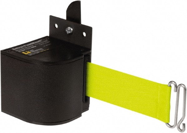 Lavi Industries - 3-1/2" High x 3-1/4" Long x 3-1/4" Wide Retractable Barrier Belt - Aluminum, Powdercoat Finish, Black, Use with Upright - Exact Tooling