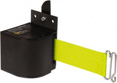 Lavi Industries - 3-1/2" High x 3-1/4" Long x 3-1/4" Wide Retractable Barrier Belt - Aluminum, Powdercoat Finish, Black, Use with Upright - Exact Tooling