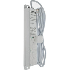 Leviton - 4 Outlets, 125 VAC15 Amps, 15' Cord, Standard Power Outlet Strip - Wall/Surface Mount, 5-20 NEMA Configuration, 1' Strip, UL 60601-1 - Exact Tooling