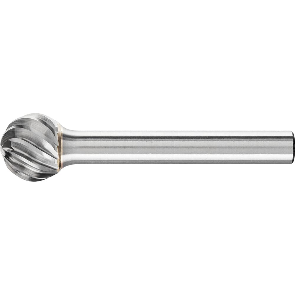 PFERD - SD-5, 1/2" Cut Diam, 1/4" Shank Diam, Carbide Inox Cut Ball Burr - Exact Tooling