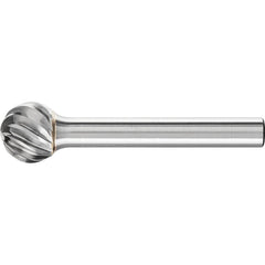 PFERD - SD-5, 1/2" Cut Diam, 1/4" Shank Diam, Carbide Inox Cut Ball Burr - Exact Tooling