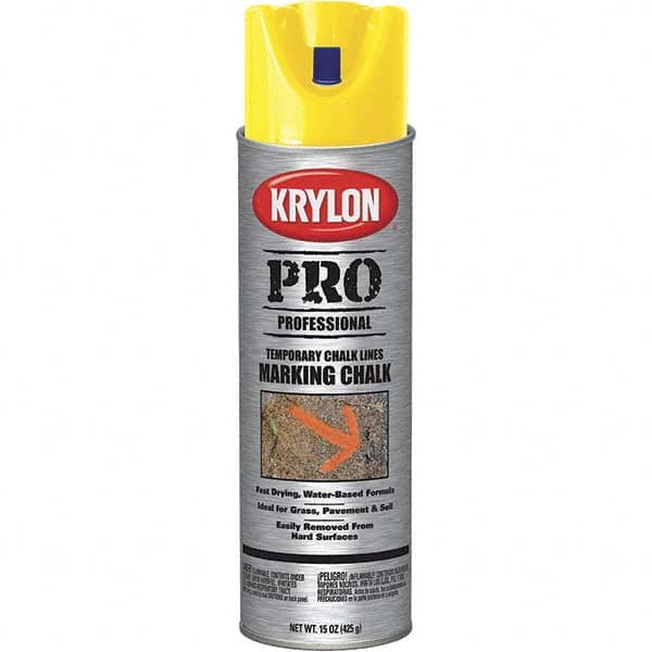 Krylon - 15 fl oz Yellow Marking Chalk - Solvent Base Formula - Exact Tooling