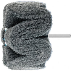 PFERD - 4" Diam x 2" Face Width, Silicon Carbide Nonwoven Mounted Flap Wheel - 1/4" Shank Mount, 180 Grit, 6,000 Max RPM - Exact Tooling