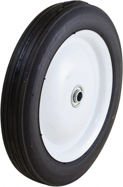 Marathon Industries - 10 Inch Diameter x 1-3/4 Inch Wide, Rubber Caster Wheel - 150 Lb. Capacity, 1-1/2 Inch Hub Length, 1/2 Inch Axle Diameter - Exact Tooling