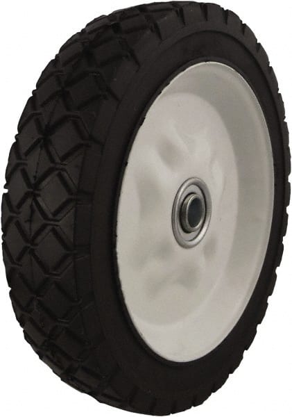 Marathon Industries - 7 Inch Diameter x 1-1/2 Inch Wide, Rubber Caster Wheel - 60 Lb. Capacity, 1-3/8 Inch Hub Length, 1/2 Inch Axle Diameter - Exact Tooling
