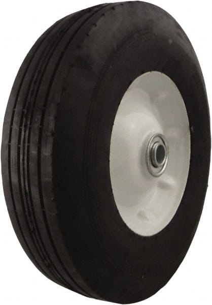 Marathon Industries - 10 Inch Diameter x 2-1/2 Inch Wide, Rubber Caster Wheel - 300 Lb. Capacity, 2-5/16 Inch Hub Length, 5/8 Inch Axle Diameter - Exact Tooling