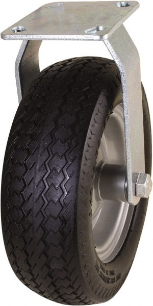 Marathon Industries - 10" Diam x 3-19/64" Wide x 12" OAH Top Plate Mount Rigid Caster - Polyurethane, 300 Lb Capacity, 4 x 4-1/2" Plate - Exact Tooling