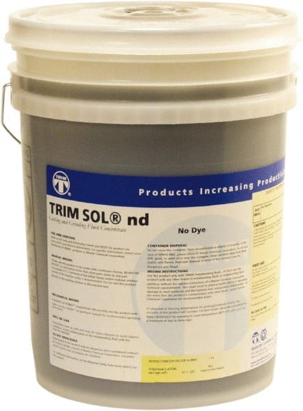 Master Fluid Solutions - Trim SOL nd, 5 Gal Pail Cutting & Grinding Fluid - Water Soluble, For Cutting, Grinding - Exact Tooling