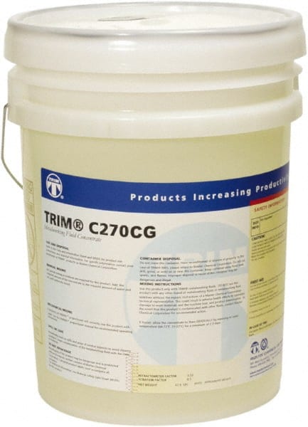 Master Fluid Solutions - Trim C270CG, 5 Gal Pail Cutting & Grinding Fluid - Synthetic, For Cutting, Grinding - Exact Tooling