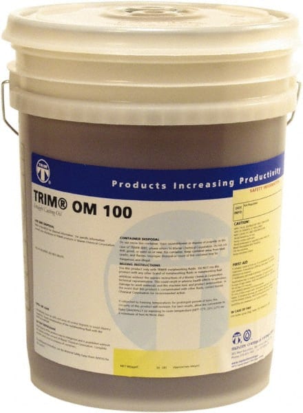 Master Fluid Solutions - Trim OM 100, 5 Gal Pail Cutting & Grinding Fluid - Straight Oil, For Cutting, Grinding - Exact Tooling