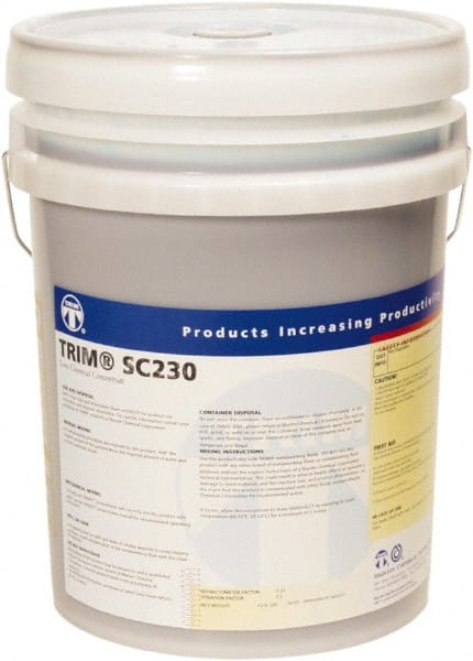 Master Fluid Solutions - Trim SC230, 5 Gal Pail Cutting & Grinding Fluid - Semisynthetic, For Cutting, Grinding - Exact Tooling