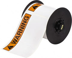Brady - 6" Wide x 6" Long, Orange & Black on White Vinyl Tape - For BBP30 Label Printer, BBP33 Label Printer, BBP35 Multicolor Sign & Label Printer, BBP37 Color & Cut Sign & Label Printer, BradyPrinter S3100, BBP31 Sign & Label Printer - Exact Tooling