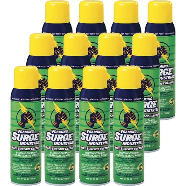 Surge Industrial - 20 oz Aerosol Cleaner/Degreaser - Aerosol, Neutral pH, Unscented - Exact Tooling
