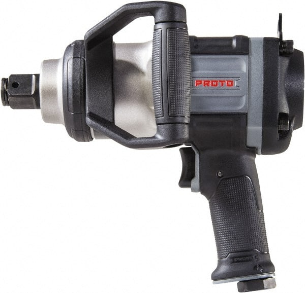 Proto - 1" Drive, 5,000 RPM, 2,500 Ft/Lb Torque Impact Wrench - Pistol Grip Handle, 900 IPM, 12 CFM, 90 psi, 1/2" NPT Inlet - Exact Tooling
