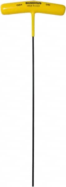 Bondhus - 5/64" Hex, T-Handle Cushion Grip, Hex Key - 229mm OAL, Inch System of Measurement - Exact Tooling