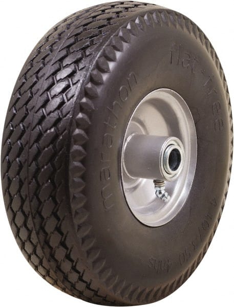 Marathon Industries - 3-19/64" Wide x 10-1/2" High x 4" Deep Flat Free Hand Truck Tire - 300 Lb Load Capacity - Exact Tooling