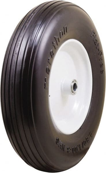 Marathon Industries - 3-45/64" Wide x 15-1/2" High x 4" Deep Flat Free Hand Truck Tire - 500 Lb Load Capacity - Exact Tooling