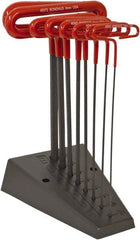 Bondhus - 8 Piece T-Handle Cushion Grip Hex Key Set - Hex Range 2 to 10mm, Protanium High Torque Steel - Exact Tooling