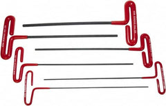 Bondhus - 6 Piece T-Handle Cushion Grip Hex Key Set - Hex Range 2 to 6mm, Protanium High Torque Steel - Exact Tooling