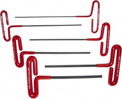 Bondhus - 6 Piece T-Handle Cushion Grip Hex Key Set - Hex Range 2 to 6mm, Protanium High Torque Steel - Exact Tooling