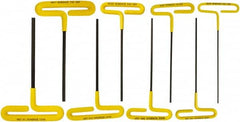 Bondhus - 8 Piece T-Handle Cushion Grip Hex Key Set - Hex Range 3/32 to 1/4", Protanium High Torque Steel - Exact Tooling