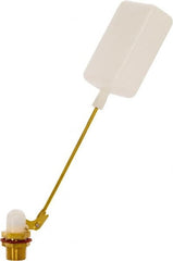 Control Devices - 1/2" Pipe, Brass, Angle Pattern-Single Seat, Mechanical Float Valve - 125 psi, MIP End Connections - Exact Tooling