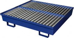 Eagle - 92 Gal Sump, 4,000 Lb Capacity, 4 Drum, Steel Spill Deck or Pallet - 54" Long x 25" Wide x 12" High, 2x4 Drum Configuration - Exact Tooling
