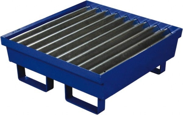 Eagle - 17 Gal Sump, 1,000 Lb Capacity, 1 Drum, Steel Spill Deck or Pallet - 27" Long x 25-3/4" Wide x 6" High, 1 Tank Drum Configuration - Exact Tooling
