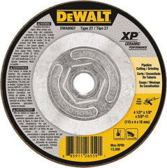 DeWALT - 24 Grit, 4-1/2" Wheel Diam, Type 27 Depressed Center Wheel - Coarse/Medium Grade, Ceramic, N Hardness, 13,300 Max RPM - Exact Tooling