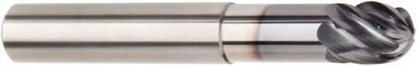 Kennametal - 10mm Diam, 10mm LOC, 6 Flute Solid Carbide Ball End Mill - AlTiN Finish, Single End, 72mm OAL, 10mm Shank Diam, Spiral Flute - Exact Tooling