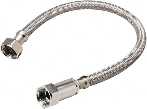 B&K Mueller - 3/8" Compression Inlet, 1/2" FIP Outlet, Stainless Steel Faucet Connector - Use with Faucets - Exact Tooling