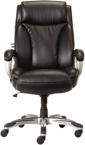 ALERA - 44-1/8 to 47" High Executive High Back Leather Chair - 27" Wide x 30-3/8" Deep, Leather Seat, Black - Exact Tooling