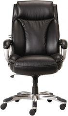 ALERA - 44-1/8 to 47" High Executive High Back Leather Chair - 27" Wide x 30-3/8" Deep, Leather Seat, Black - Exact Tooling