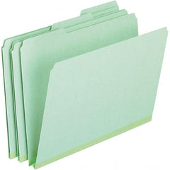 Pendaflex - 9-1/2 x 11-5/8", Letter Size, Green, File Folders with Top Tab - 25 Point Stock, Assorted Tab Cut Location - Exact Tooling